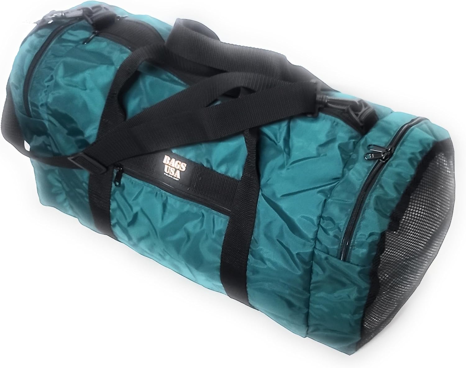 Duffle Bag Wet and Dry with 1 End Compartment Mesh,Front Pocket, Made In USA (Forest Green)
