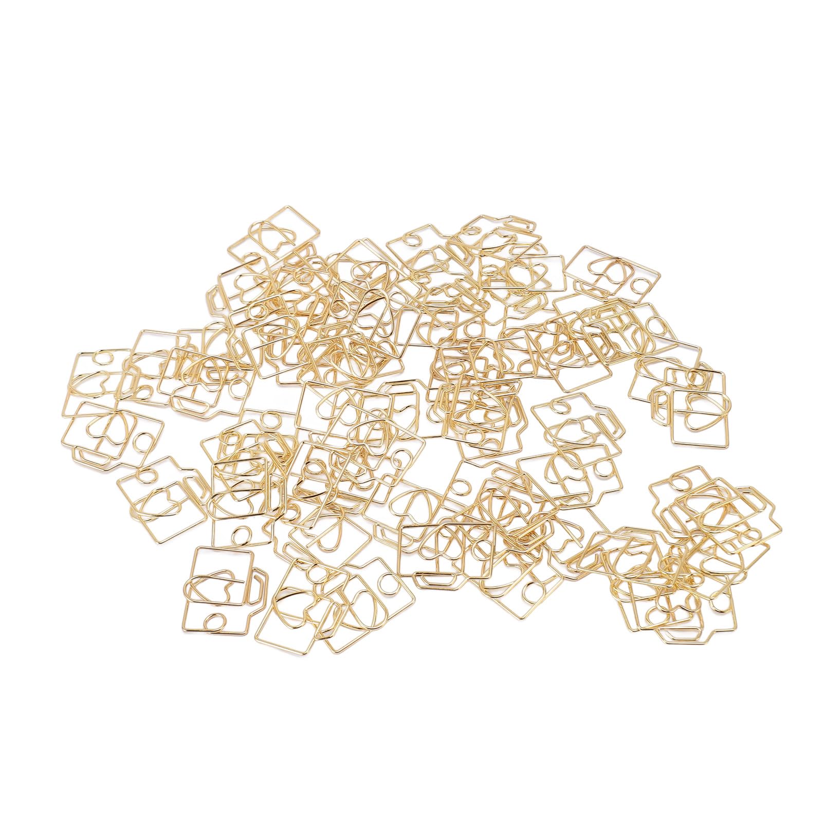 Paperclip, Fashionable Metal Paper Clip 80PCS with Storage Box for School (Gold)