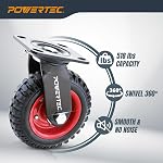 POWERTEC 8 Roulettes de roulette de pouce, Roulettes à plaques pivotantes de poids lourds avec filetage en caoutchouc pour Workbench, Dolly, Cart, Trolley, Wagon, Boîte à outils et Coop de poulet, Grandes Roulettes en caoutchouc, 1PK (17051V)