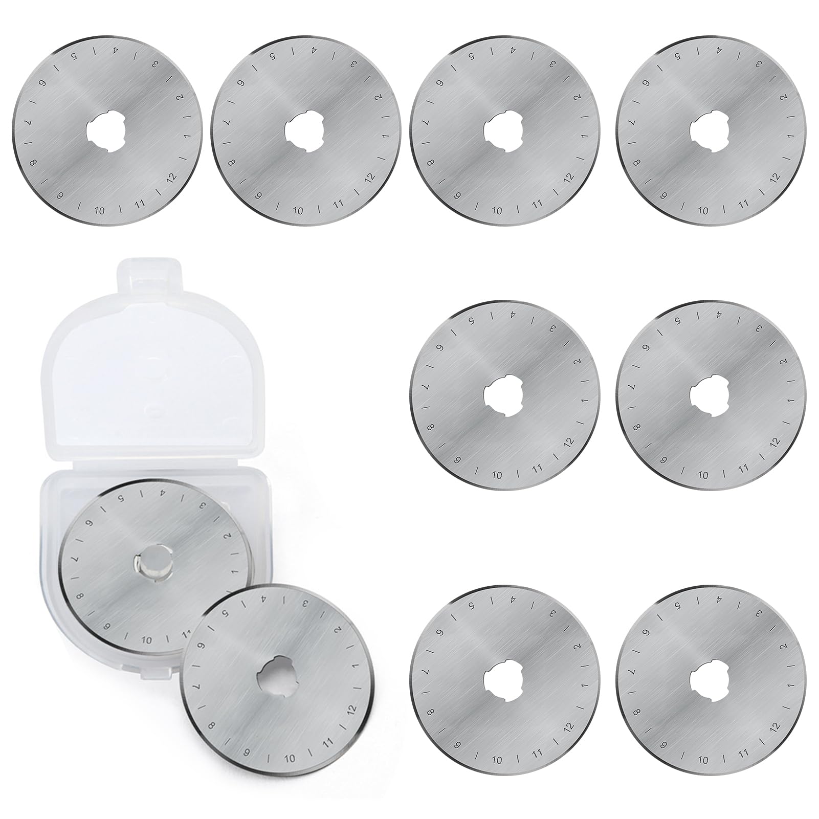 45mm Rotary Cutter Blades (Pack of 10), Fits Olfa, Fiskars Rotary Cutter, Turecut