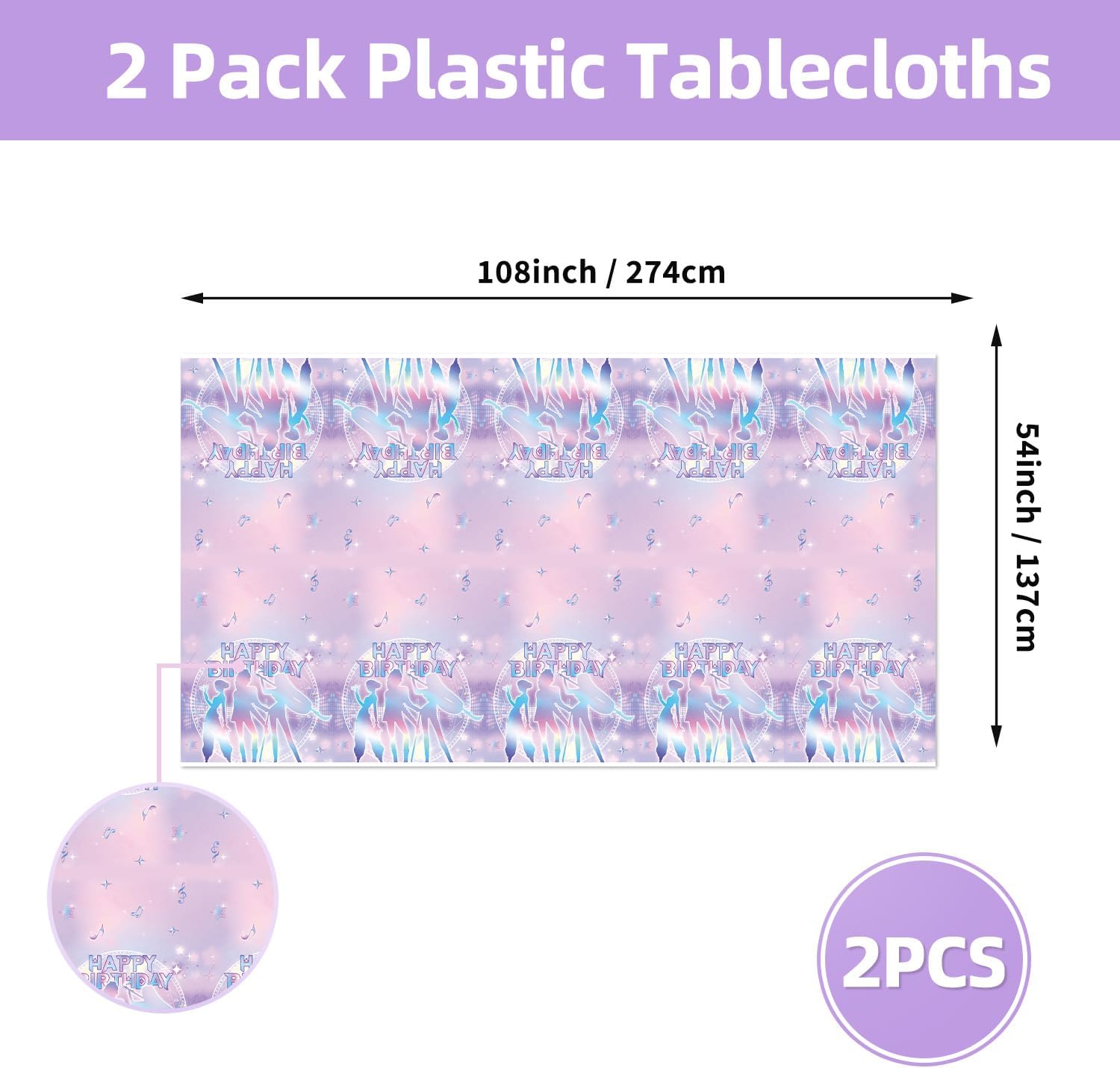 2Pcs Demon Girls Tablecloth Disposable Tablecover Demon Movie Hunters Birthday Party Supplies and Decorations for Kids Baby Shower Rectangle Tables 70inchX42inch (Multicolor16)