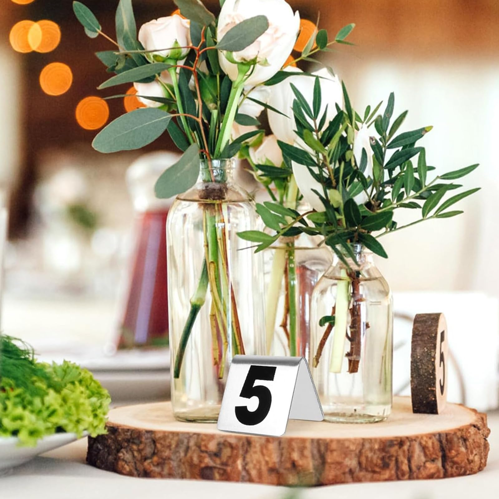 Juego de 10 números de mesa estilo carpa, placa de número de mesa reservada, soporte de metal de acero inoxidable para mesa de restaurante, ideal para banquetes, fiestas, bodas y recepciones, del 1 a