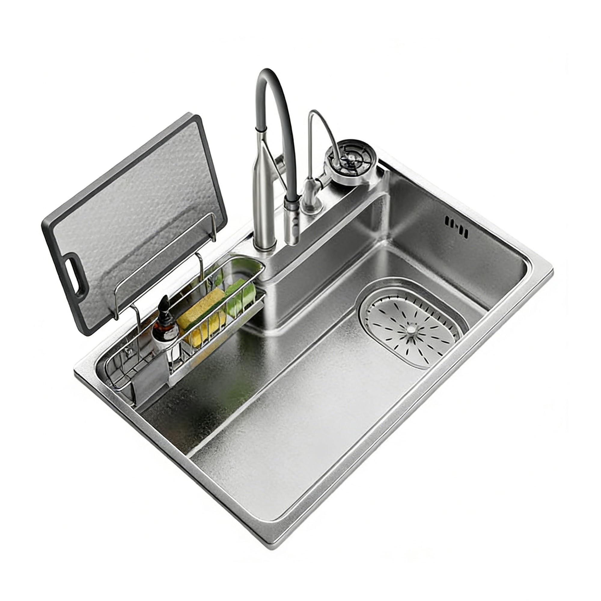 SC Stainless Steel Kitchen Sink with All-Copper Faucet, Hotel Sink(810mm)