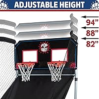 Vista 8 de Pop-A-Shot - Home Dual Shot Juego de baloncesto arcade para el hogar Aro de puntuación con sensor, 16 modos de juego, 7 bolas Plegable para un