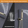 Rain Shower System with Handheld Shower, Bathroom Shower Faucet set 10 Inch Wall Mounted Bathroom Luxury Rainfall Mixer Shower Combo Set with Valve and Trim Kit, Brushed Gold