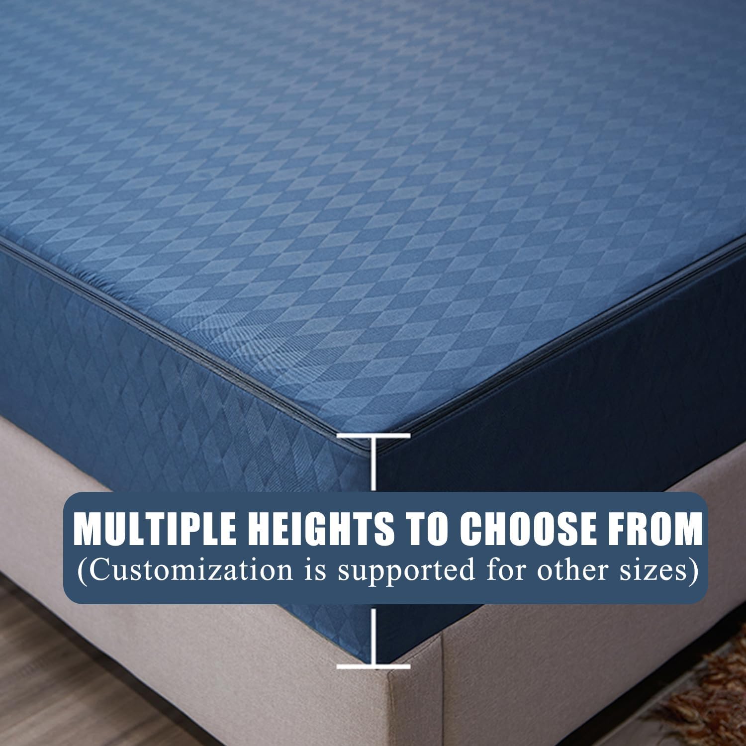 Yellow,90x200+10cm(Twin),LDLCYCN Mattress Protector Customizable with Zip Queen/King Size Zip Up Fitted Sheet 6-Side Fully Wrap Mattress Topper Breathable Mattress Encasement Cover Machine Washable