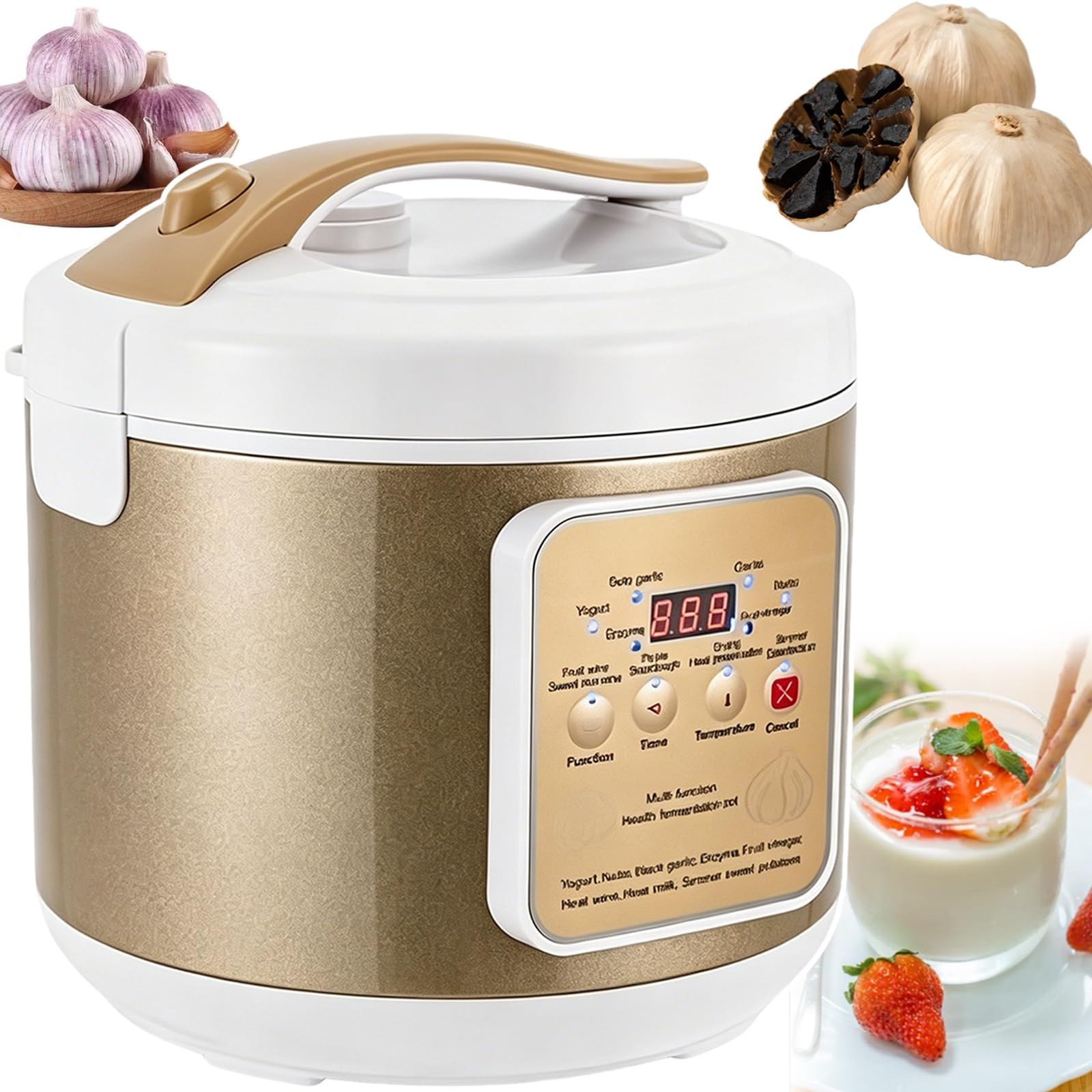Fermentatore for Aglio Nero da 6litri, con Controllo preciso della Temperatura e funzioni Timer, for supportare la Produzione di natto, Yogurt, Kimchi e Vino alla Frutta
