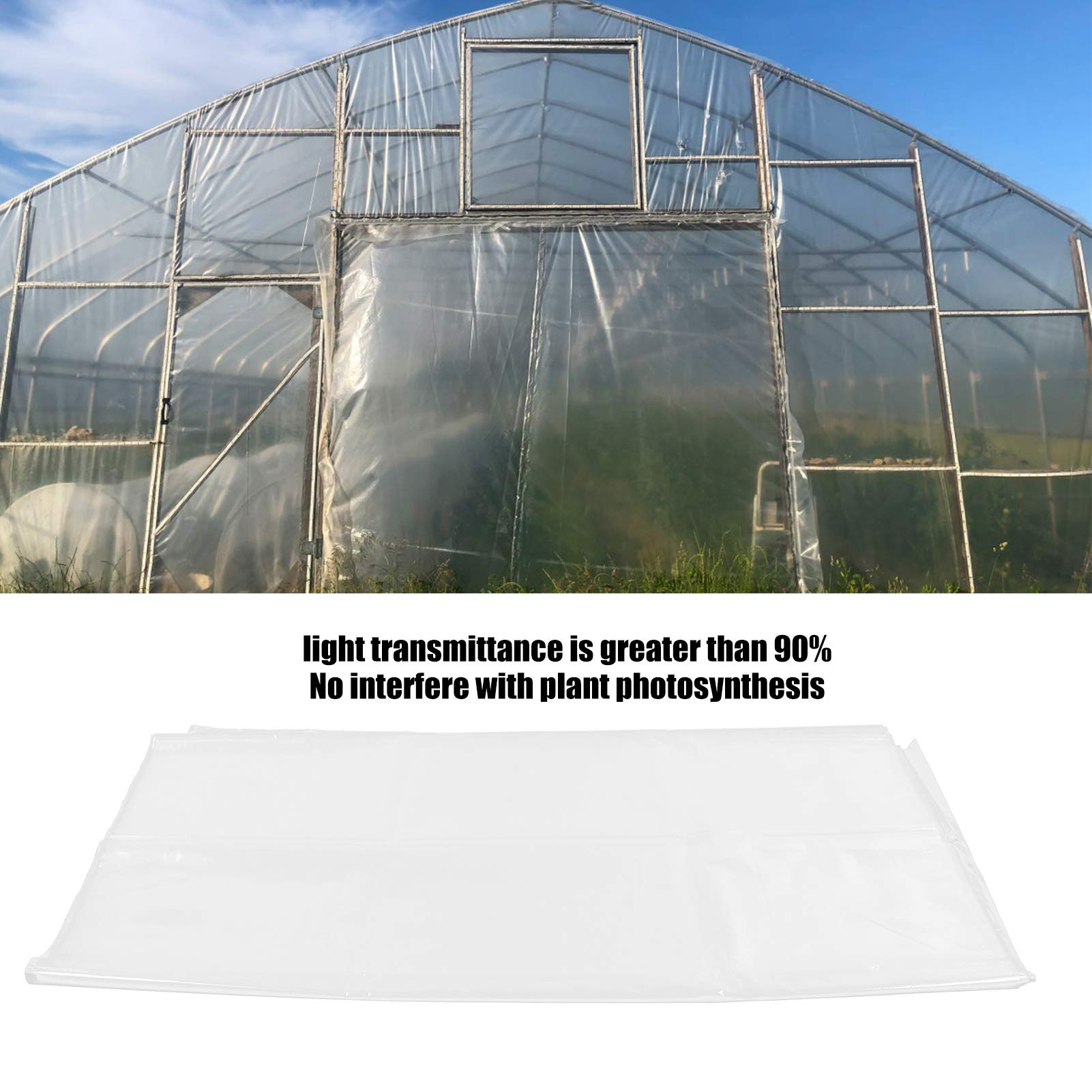 XHTLLO Transparent PE Plastic Greenhouse Film, Dustproof Garden Plant Cover, 150?m Agricultural Accessory, High Light Transmittance, Weather(2 * 8M)