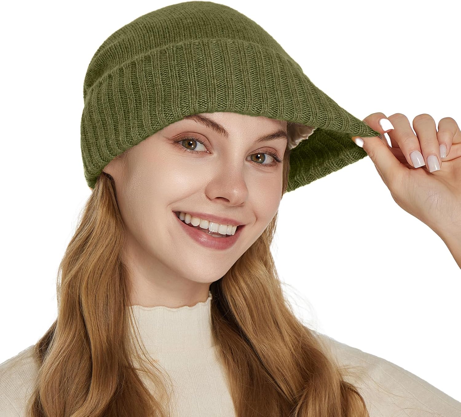 Cashmere Blend Satin Lined Beanie Hat Wool Winter Hats for Women Men Cuffed Hat Silk Lining Slouchy Beanie Women Knit Hat - Image 4