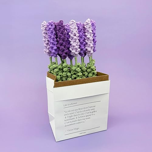 Miniatura 2 de Lily's Lyric Kit de ganchillo de flores  Flor de lavanda con bolsa de papel  Tutorial en video paso a paso para adultos adolescentes  Idea de regalo
