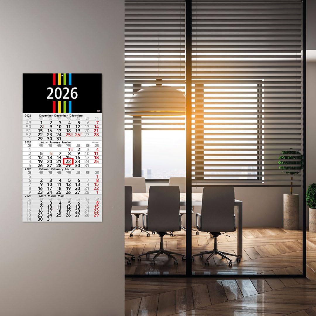 Calendrier 4 Mois 2023 Recyclé 30 X 90 Cm, Grand Format Décoratif Avec