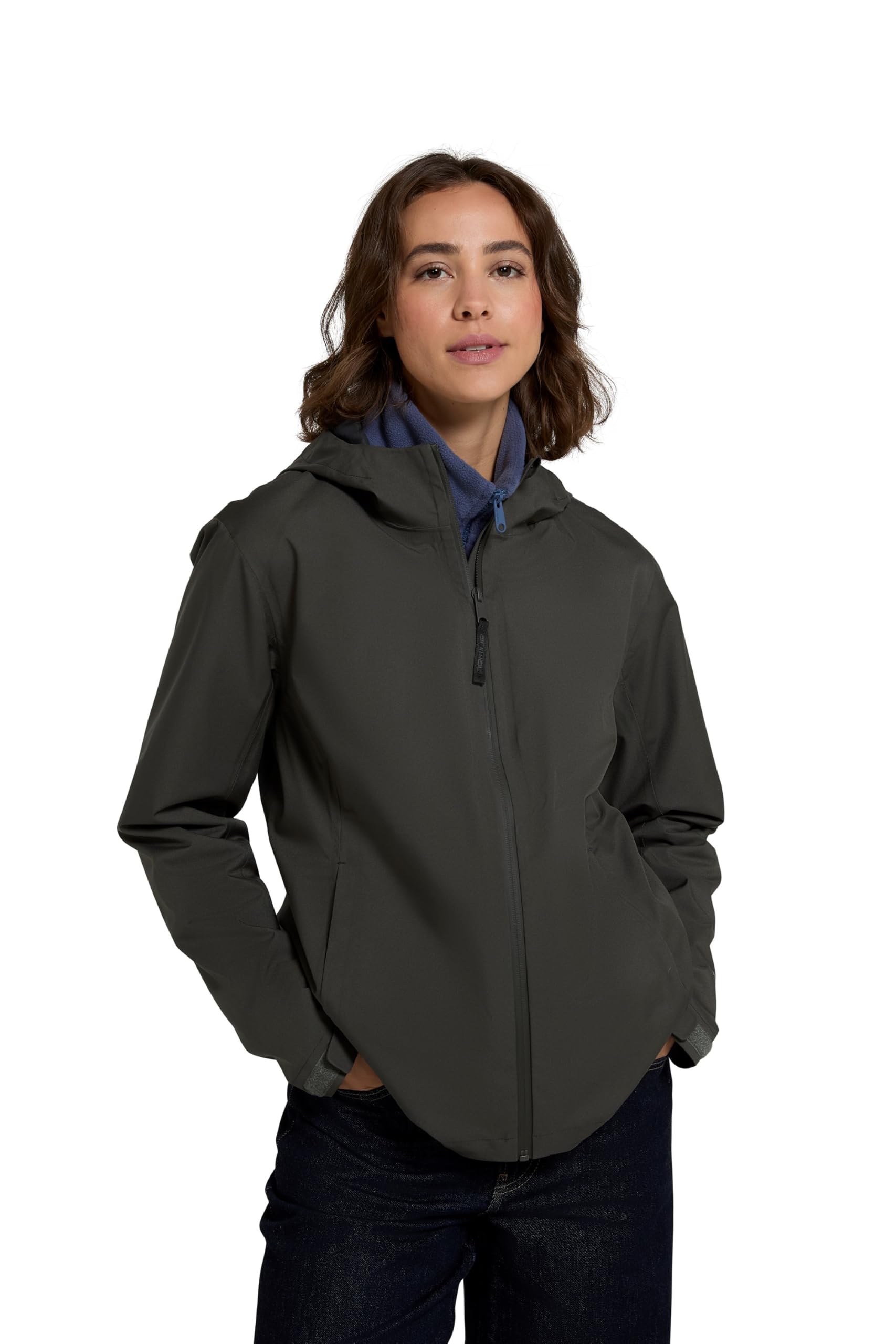 Animal Women's Dark Khaki Elements Waterproof Jacket - Breathable & Lightweight Coat With Adjustable Hood & Zipped Pockets - Spring Summer, Outdoors & Walking 14