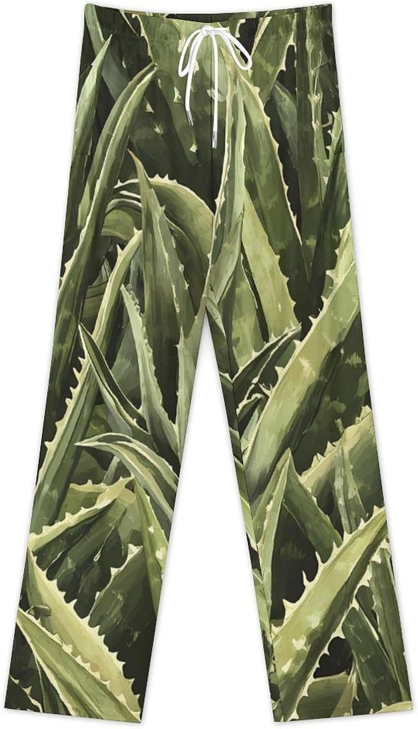 Vintage Aloe Vera Women's Pajama Pants Lounge Sleepwear Comfy Soft Casual Bottoms Pj