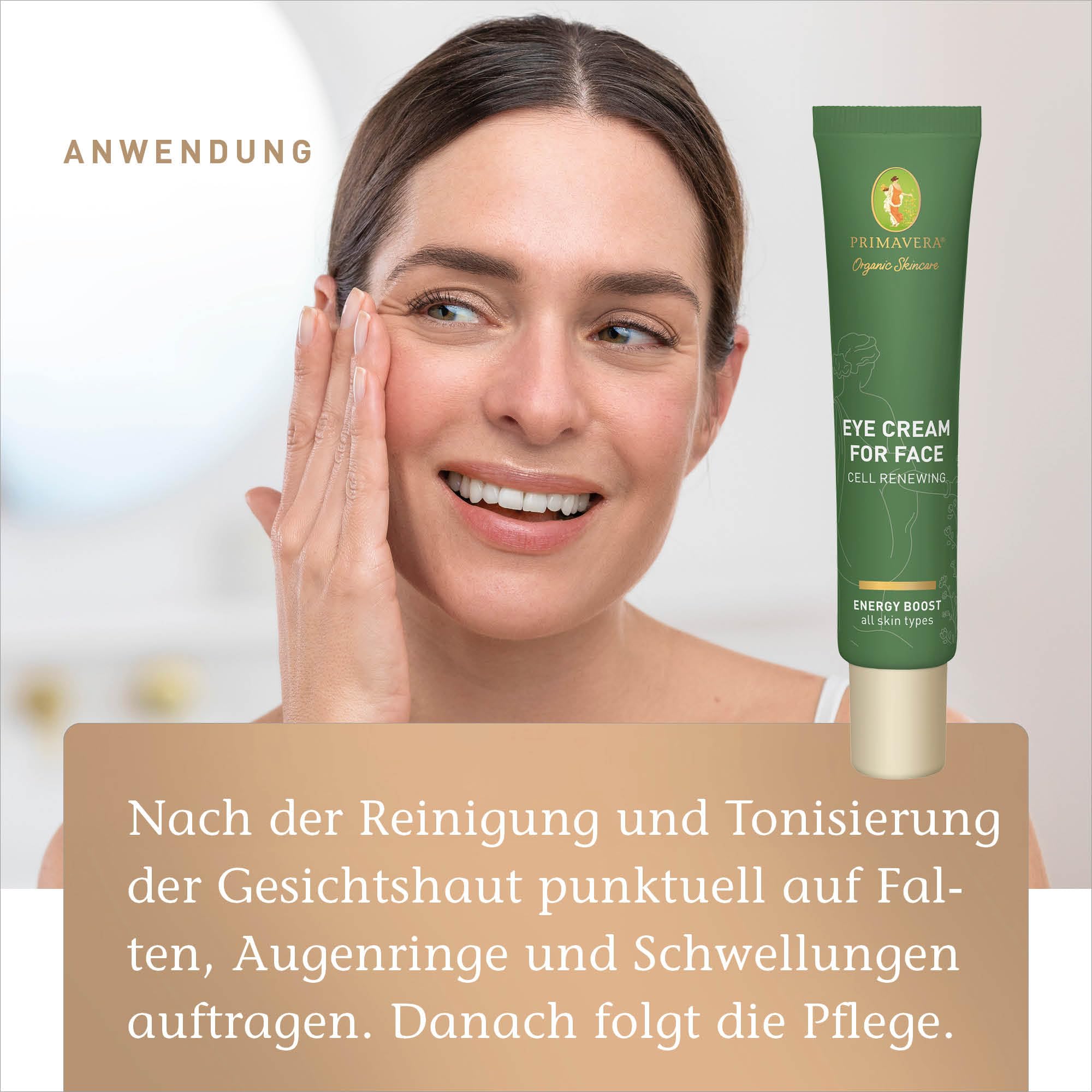 PRIMAVERA Krem pod oczy do twarzy – Cell Renewing 25 ml – naturalny kosmetyk – bardzo skuteczny krem do oczu i twarzy do wszystkich rodzajów skóry – odnowienie komórek oczu i twarzy – wegański