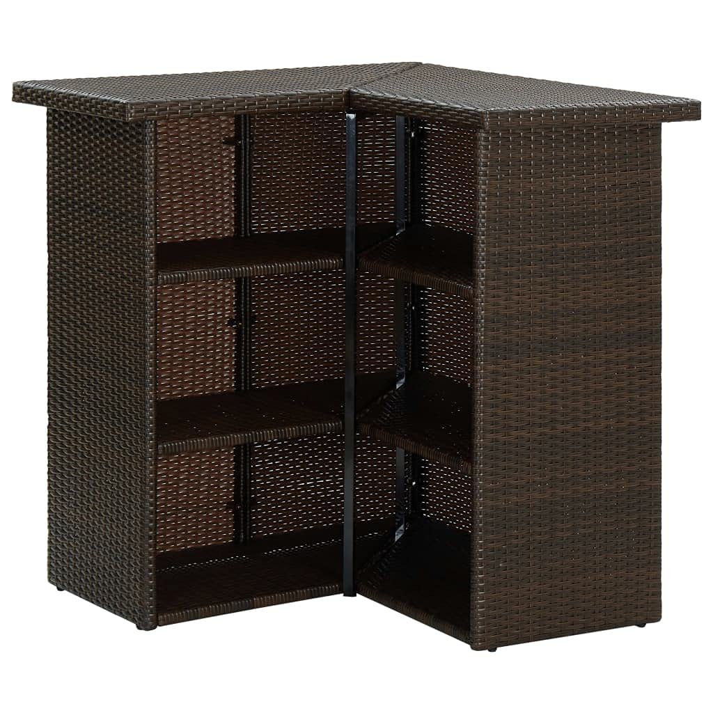 SKM Meuble de Bar de Jardin 16pcs et Coussins Résine tressée Marron-164.4KG