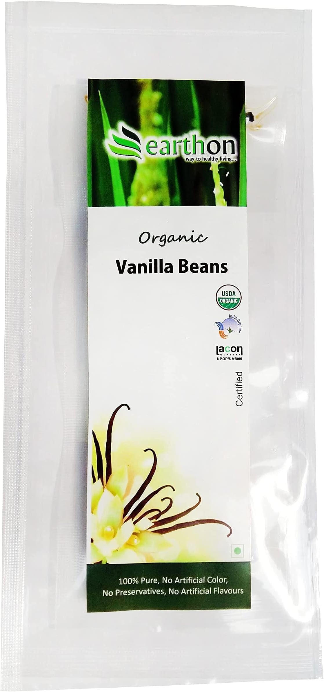 25 Gourmet Organic Vanilla Beans 6-8 Inches Long, A+ Grade,100% Pure & Certified, Vacuum Packed for Farm Fresh