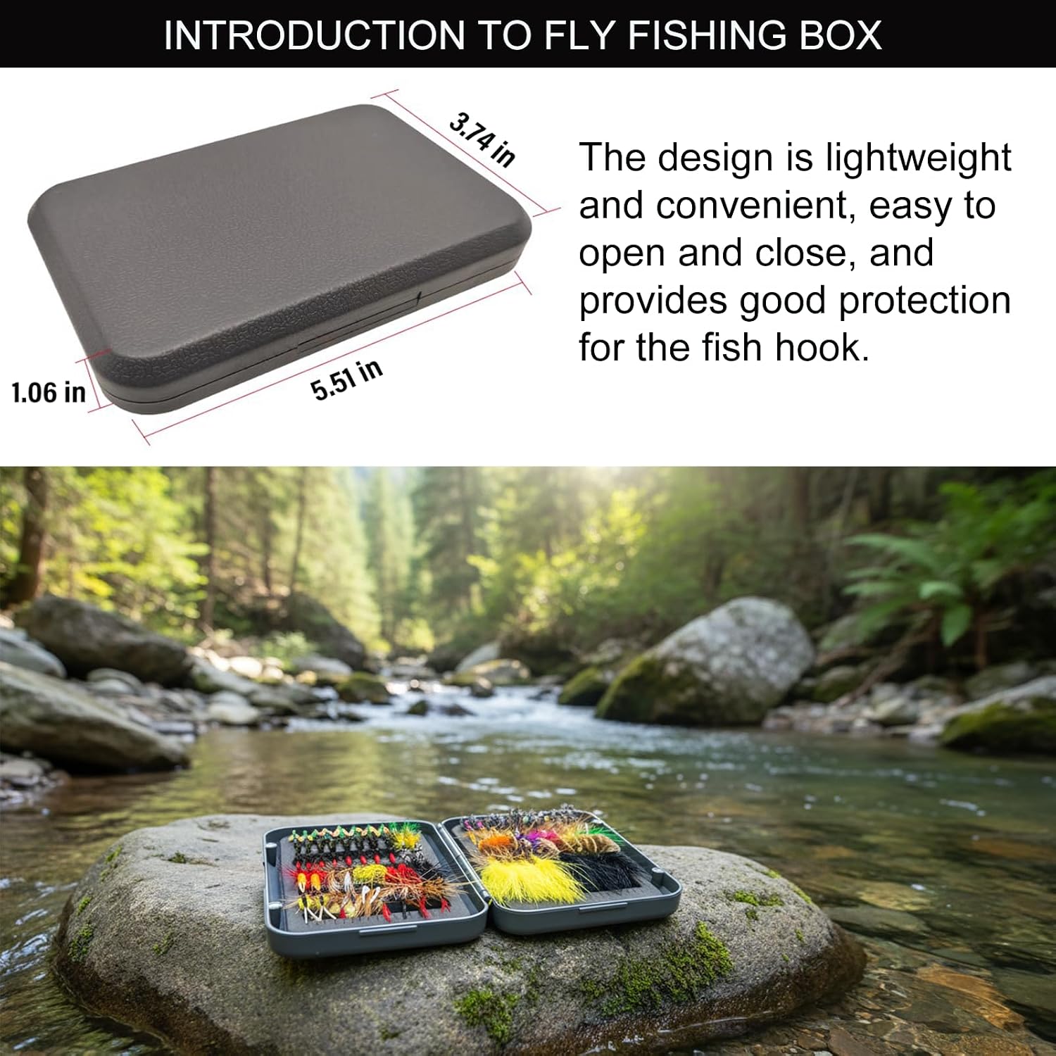 Fly Fishing Assorted Flies Kit, Pack of 90 pcs Including Dry and Wet Flies, Nymphs, Streamers, Wooly Buggers, Terrestrials and More, Magnetic Fly Box.