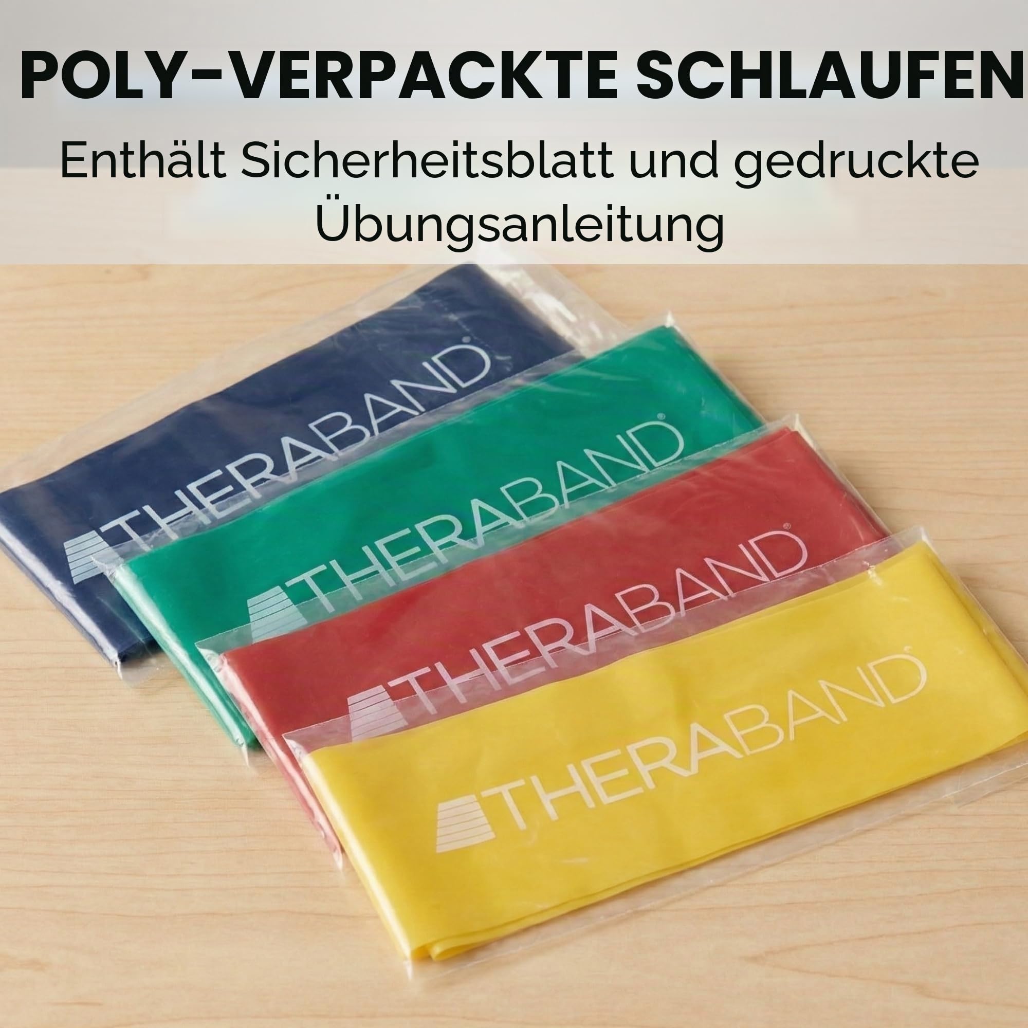TheraBand Resistance Band Loop Set, 4 Stück, 12 Zoll Band Loop Kit für Beine & Butt Workouts, Anfänger bis Fortgeschrittene Level für Übung, Reha, Physiotherapie, Stretching, Krafttraining