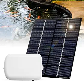 Aerador solar para lago com bomba de ar 2000mA bateria reserva Aerador de oxigênio para aquário Bomba de ar com tubo pedras de bolha de ar para jardim tanque de peixes piscina lagoa decoração