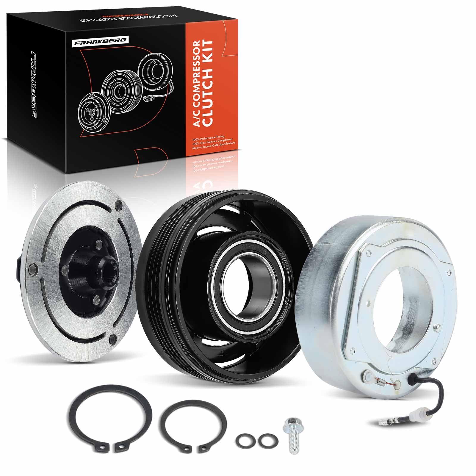 Frankberg Compresor Magnético AC Acoplamiento magnético Compatible con Serie 3 Touring E46 2.0L Serie 3 cabrio E46 2.2L Serie 3 E46 2.2L Serie 3 cabrio E46 3.0L Serie 3 Touring E46 2.2L 64526918000