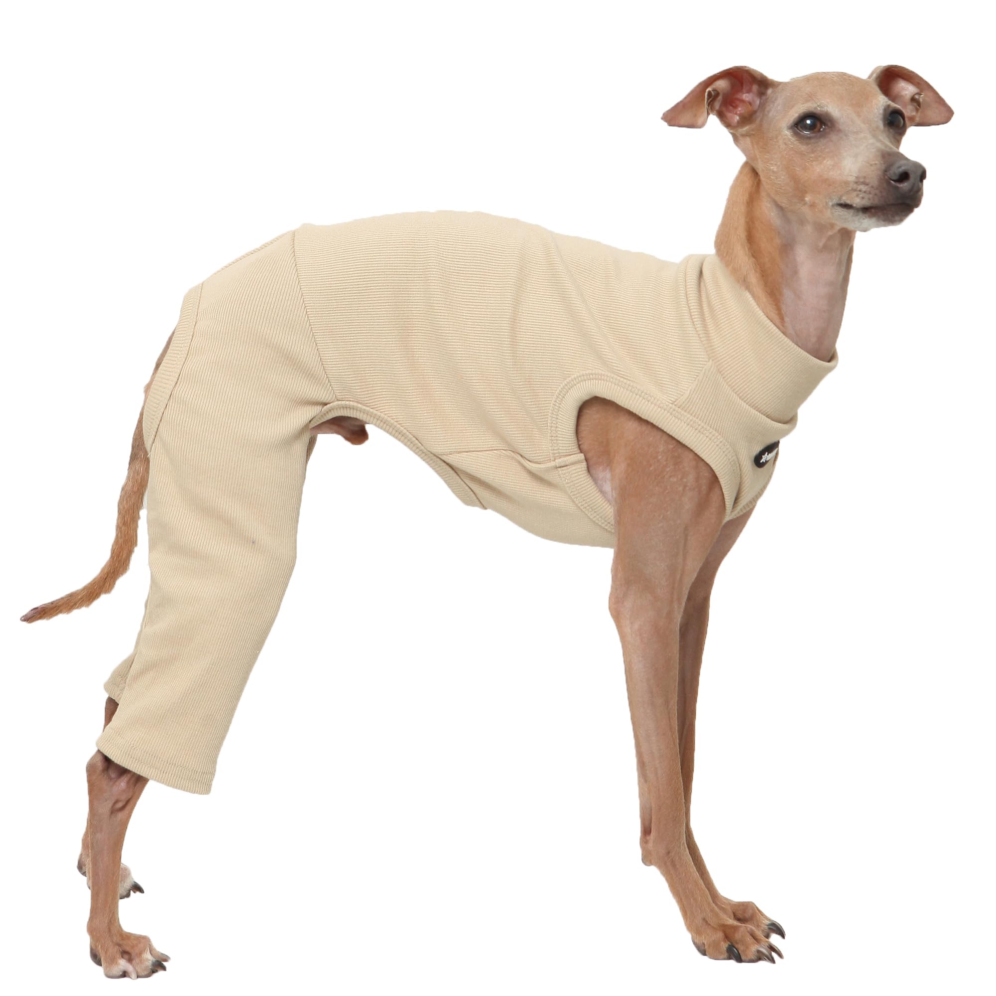 D Doggy Star Italian Greyhound Clothes High-Strech Sleeveless Onesie for Styling (XL,Coordi Beige) โ image 1