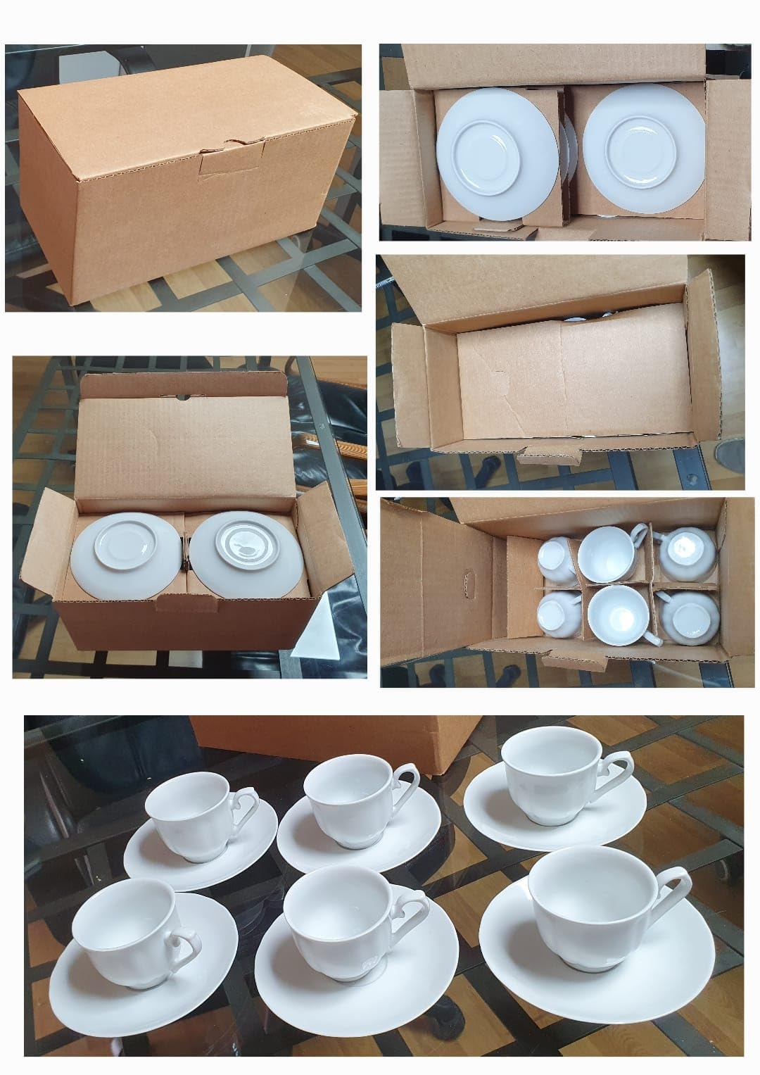LaVelahome Set 6 Tazzine da Caffè in Porcellana Bianca con Piattino – Senza Logo – Lavabili in Lavastoviglie – Uso Professionale Casa Hotel B&B Bar Ufficio