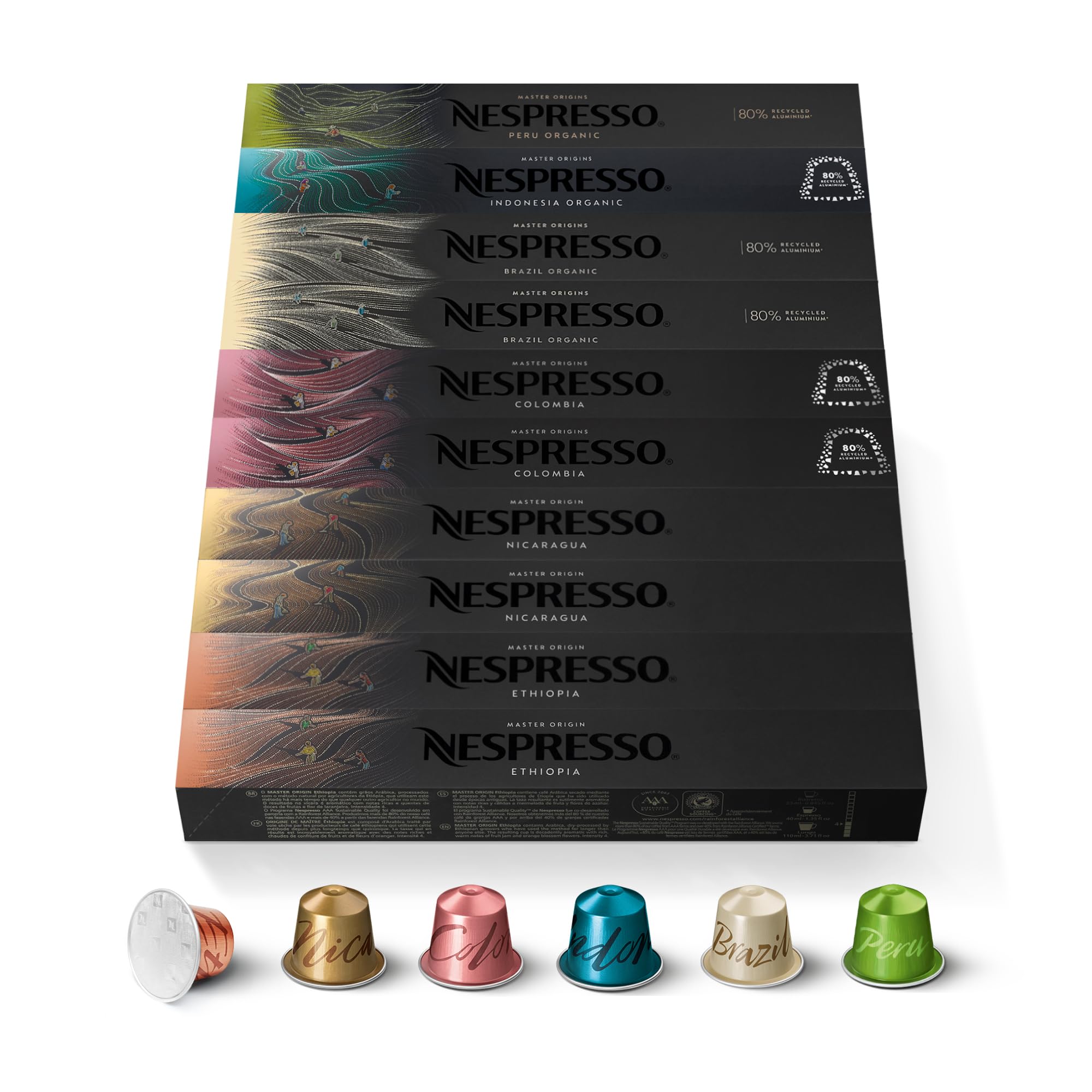 NespressoMaster Origins Series Selection Original Line Capsules Pack of 10 (100 Capsules)