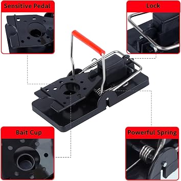Mouse Traps, 4 Pack Heavy Duty Reusable Snap Traps, Instant Kill
