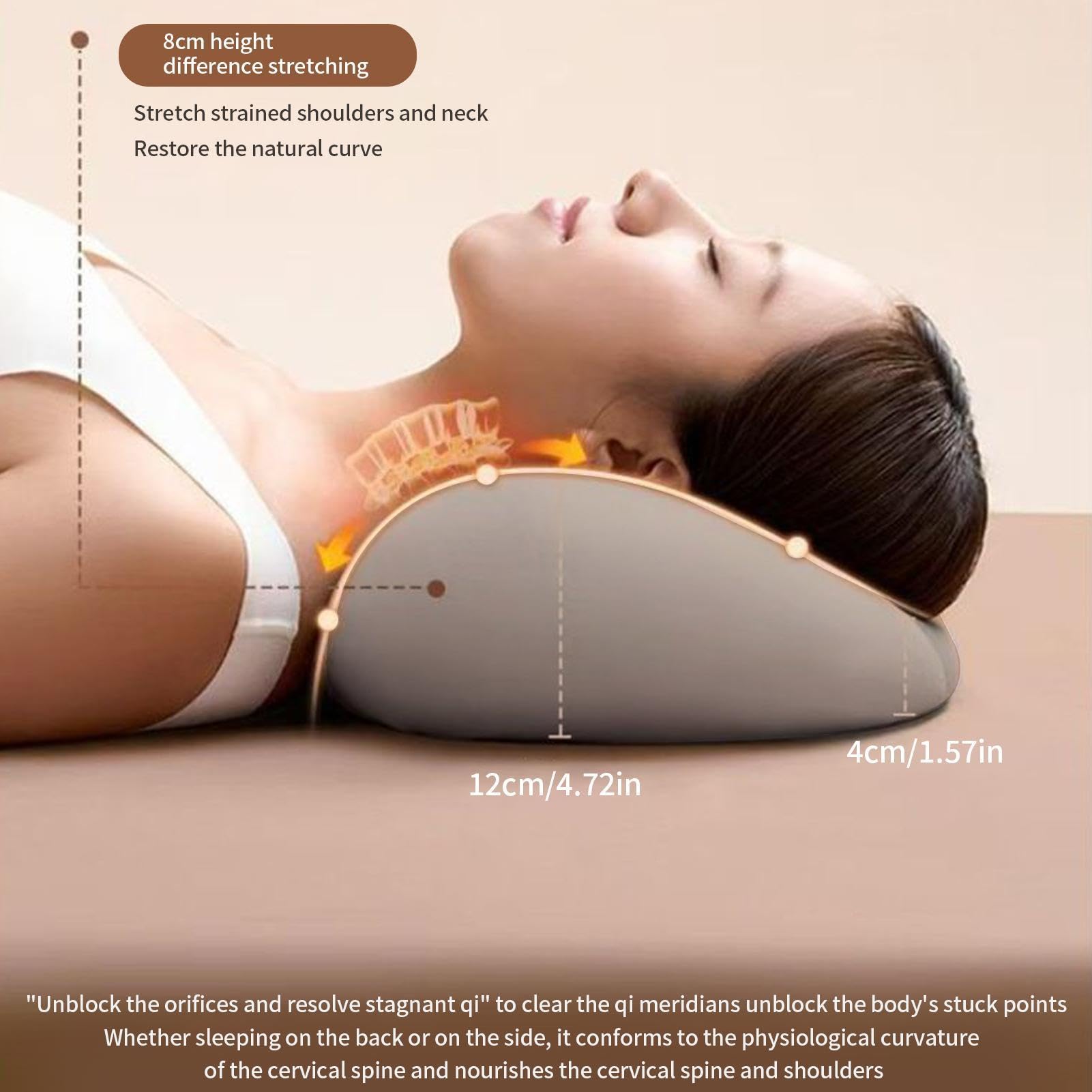 Almohada Ergonómica Transpirable Ortopédico | Almohada de espuma viscoelástica con contorno anatómico cervical Soporte de cuello anatómico para descanso y