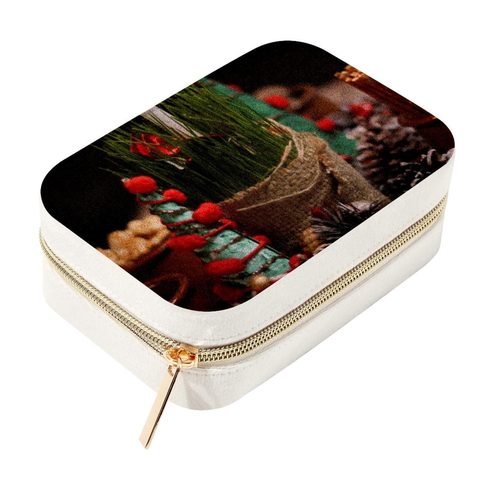 Boîte décorative pour bijoux en velours avec zip en métal 15cm