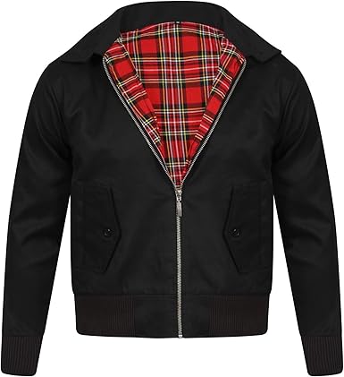 black jacket with tartan lining