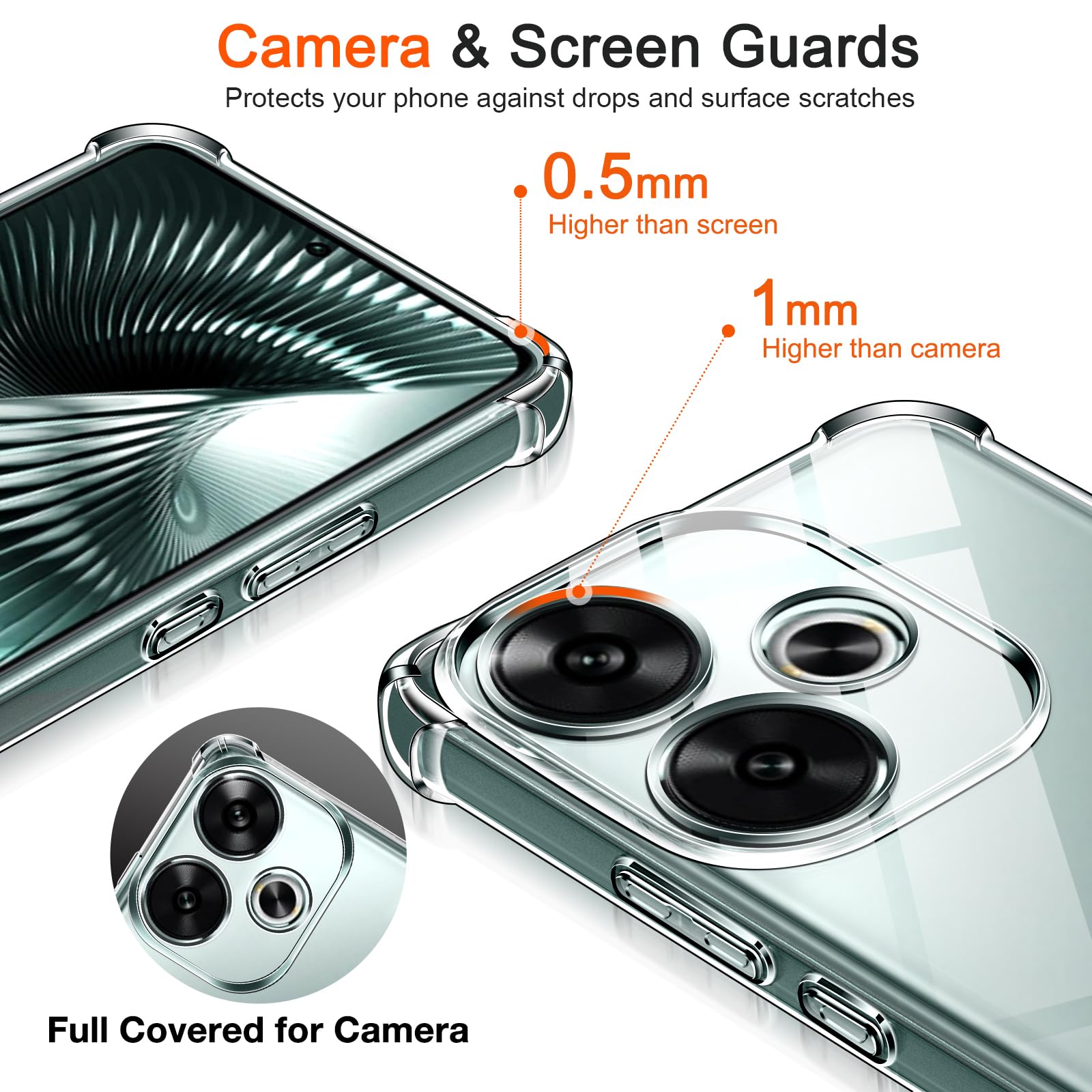 IVoler Cover Per Xiaomi Poco F6 Pro 5G - Custodia Trasparente Antiurto In TPU Morbido E Sottile