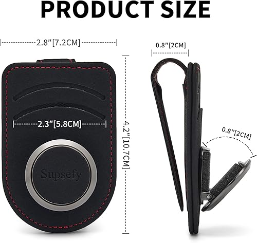 Miniatura 2 de Soporte universal para lentes de sol para lentes de sol de automóvil, soporte para visera de automóvil para almacenamiento de múltiples gafas, clip