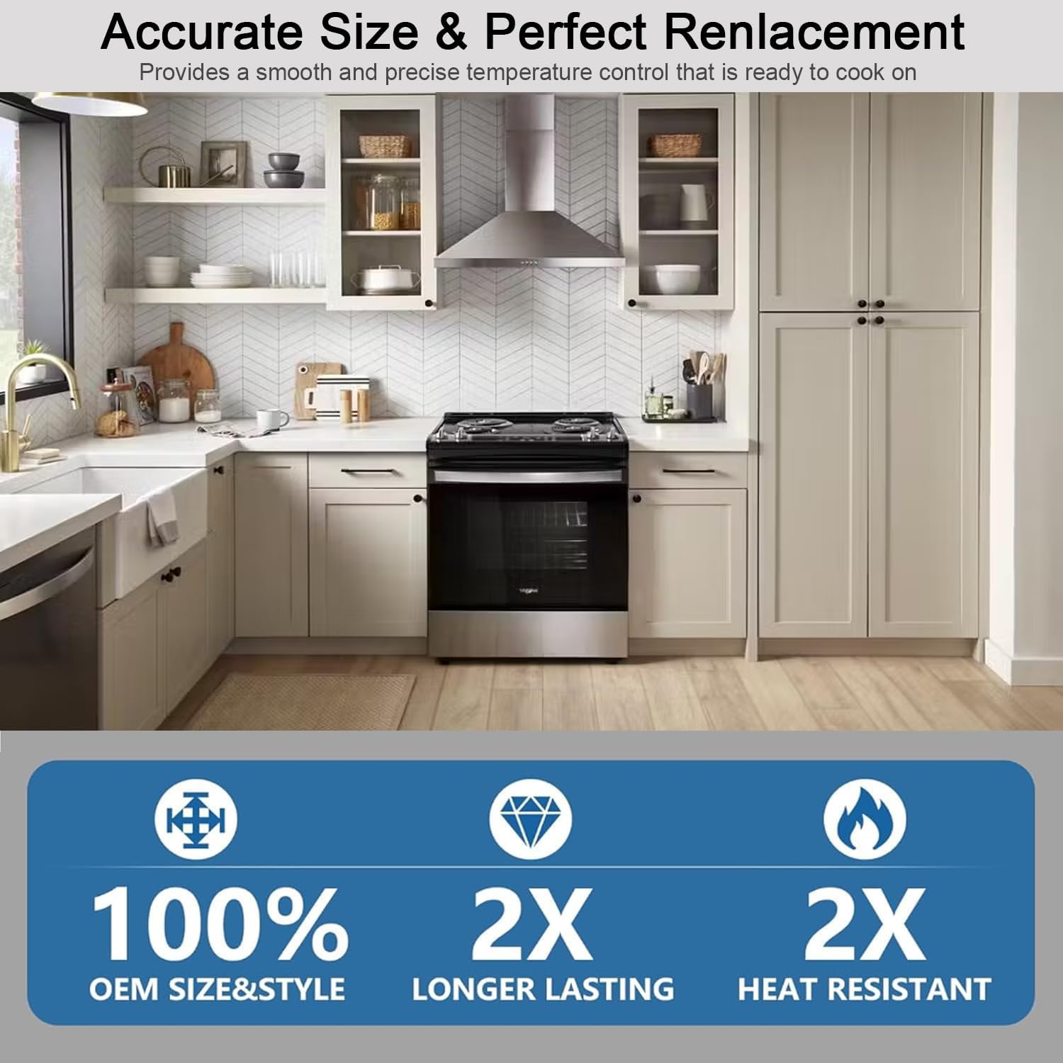 (4Pcs) W11517331 / W11117415 for Whirlpool Gas Stove Knobs Replacements Part W10850027,Compatible for Whirlpool Electric Range Stove Knob Number WEC310S0LS1, WEE515S0LZ1, WEE745H0FS0,YWFE770H0FZ0