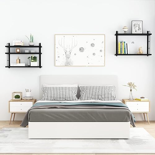 Miniatura 4 de Estantes de pared, estanterías montadas en la pared, estantes flotantes de bricolaje para pared, estantes colgantes de madera para habitación,