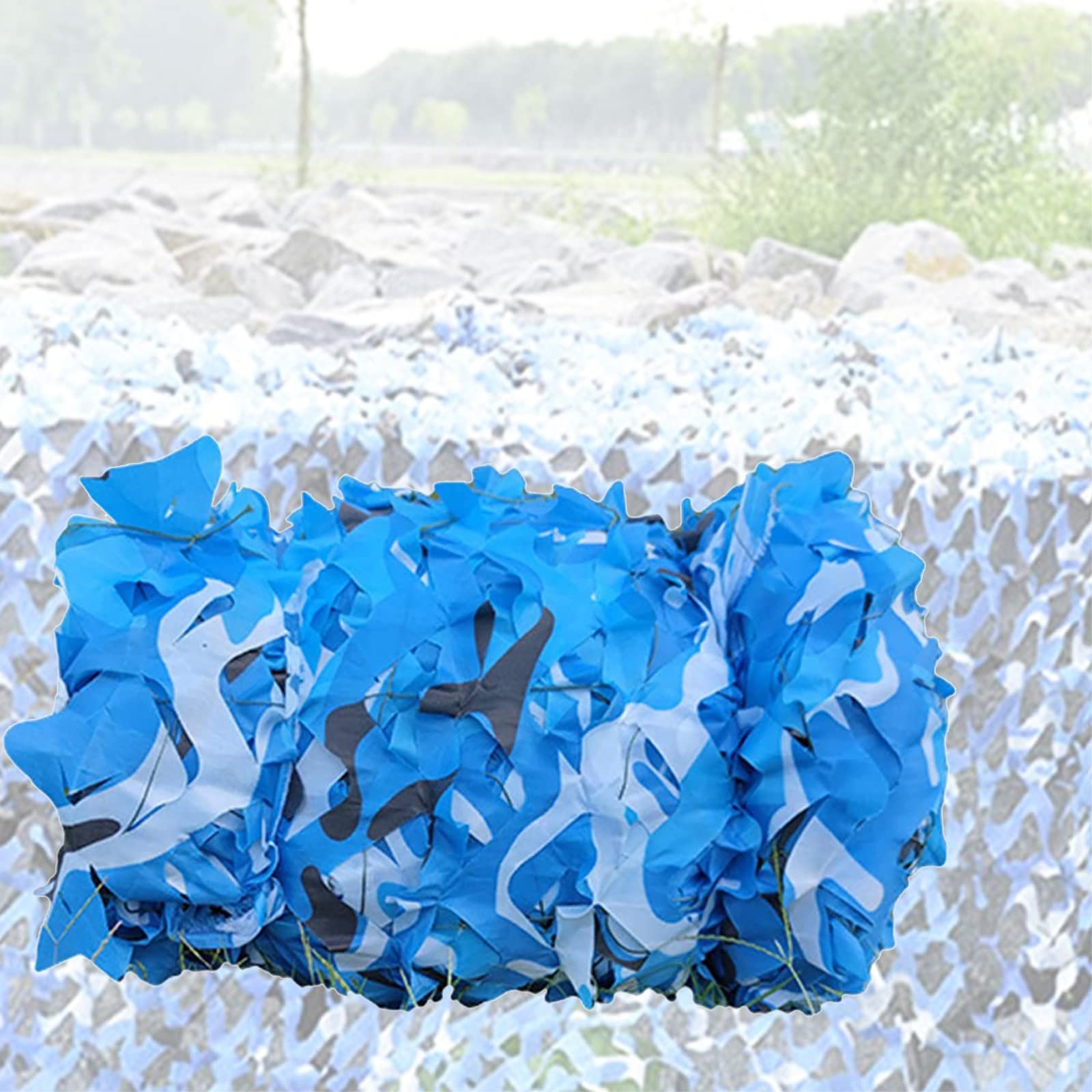 Camouflage netting, Blue Camouflage Net Military Camo Theme Hunting Blinds(4x5m/13x16.4ft)