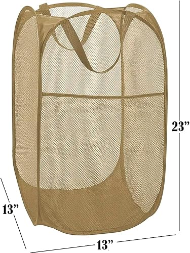 Miniatura 97 de BATTOO Cesta plegable de malla fuerte de lujo con bolsillo lateral plegable para lavandería, baño, habitación de los niños, dormitorio universitario