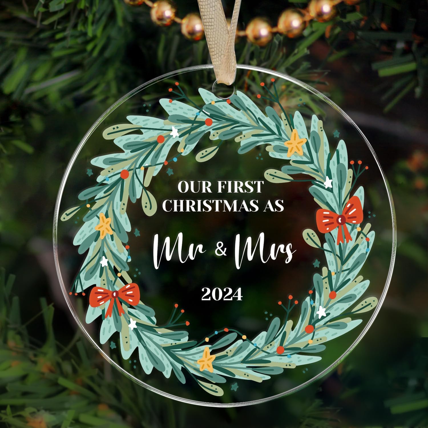 First Christmas Married Ornament 2024, Our First Christmas