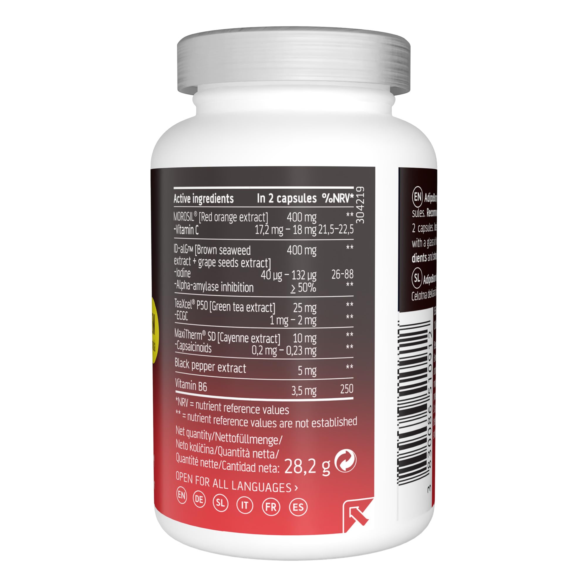 Morosil 400 mg, Alga bruna, Vitamina C, Iodio, Tè verde, Pepe di cayenna, Vitamina B6 - Slimmium AdipoBurn MAX, 60 capsule di Sensilab