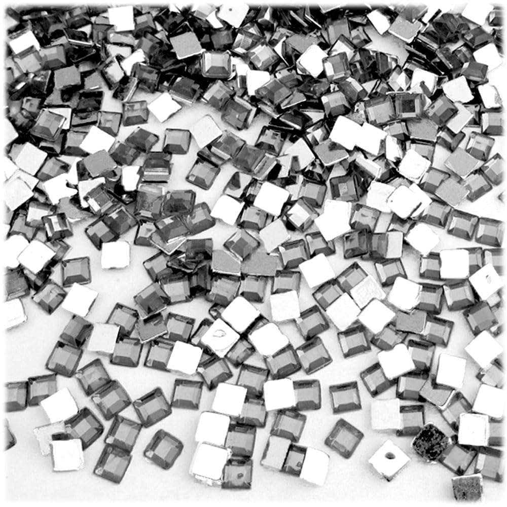 The Crafts Outlet 144pc Loose Rhinestones Square 6mm - 30ssflatback Crystal Clear