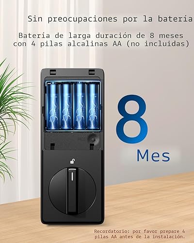 Miniatura 6 de Philips Cerradura de puerta inteligente Wi-Fi, cerradura de puerta de entrada sin llave con control de aplicación, identificación de huellas