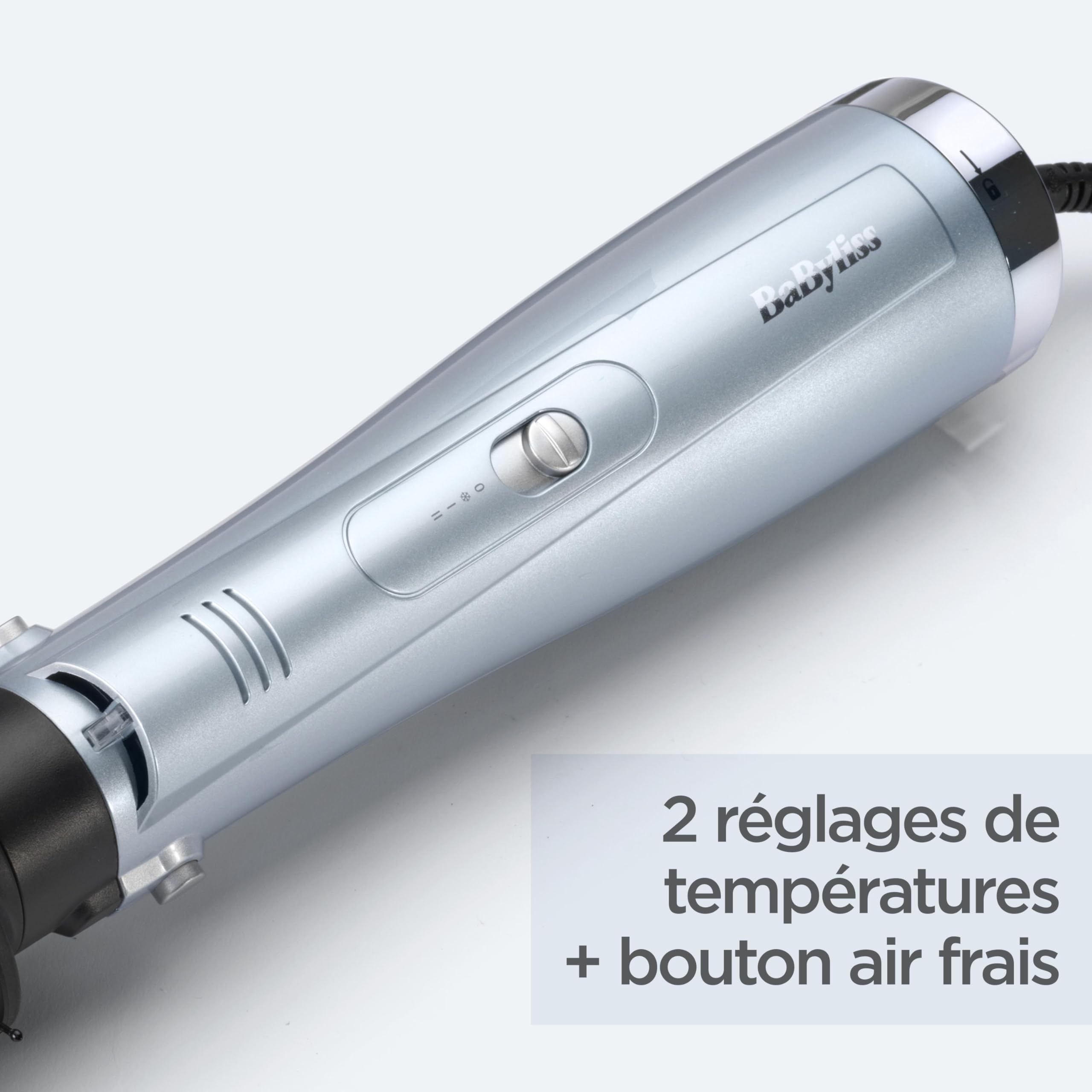 BaByliss Brosse soufflante Hydro-Fusion 4-in-1 - Technologie ionique Anti-Frisottis, Sécher, Mettre en forme, Apporter du volume & Lisser avec un seul appareil, Bleu, AS774E
