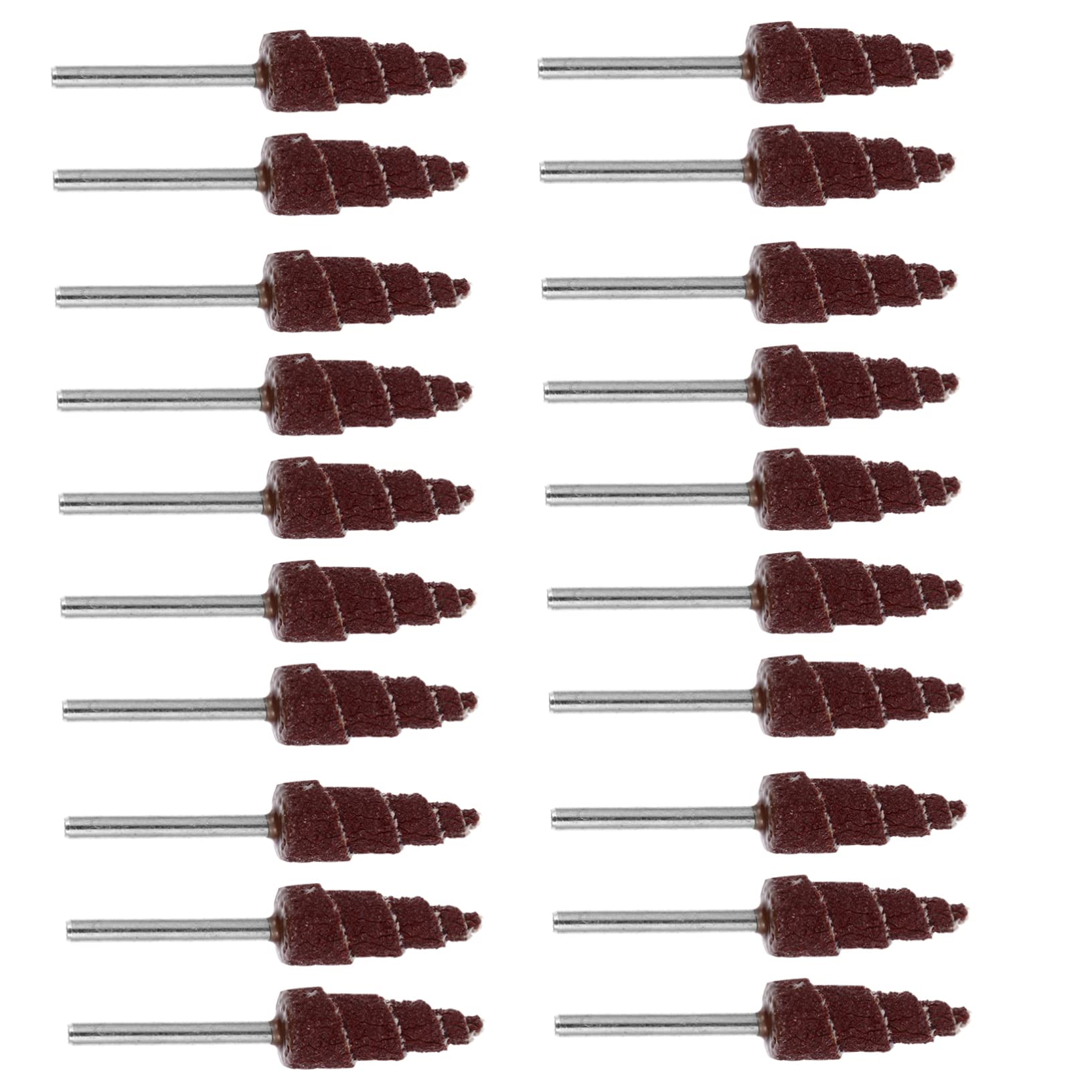 NAMOARLY Set of 20 Cone Shape Flap Wheels Sanding Sandpaper for Deburring Polishing Wheel for Drill