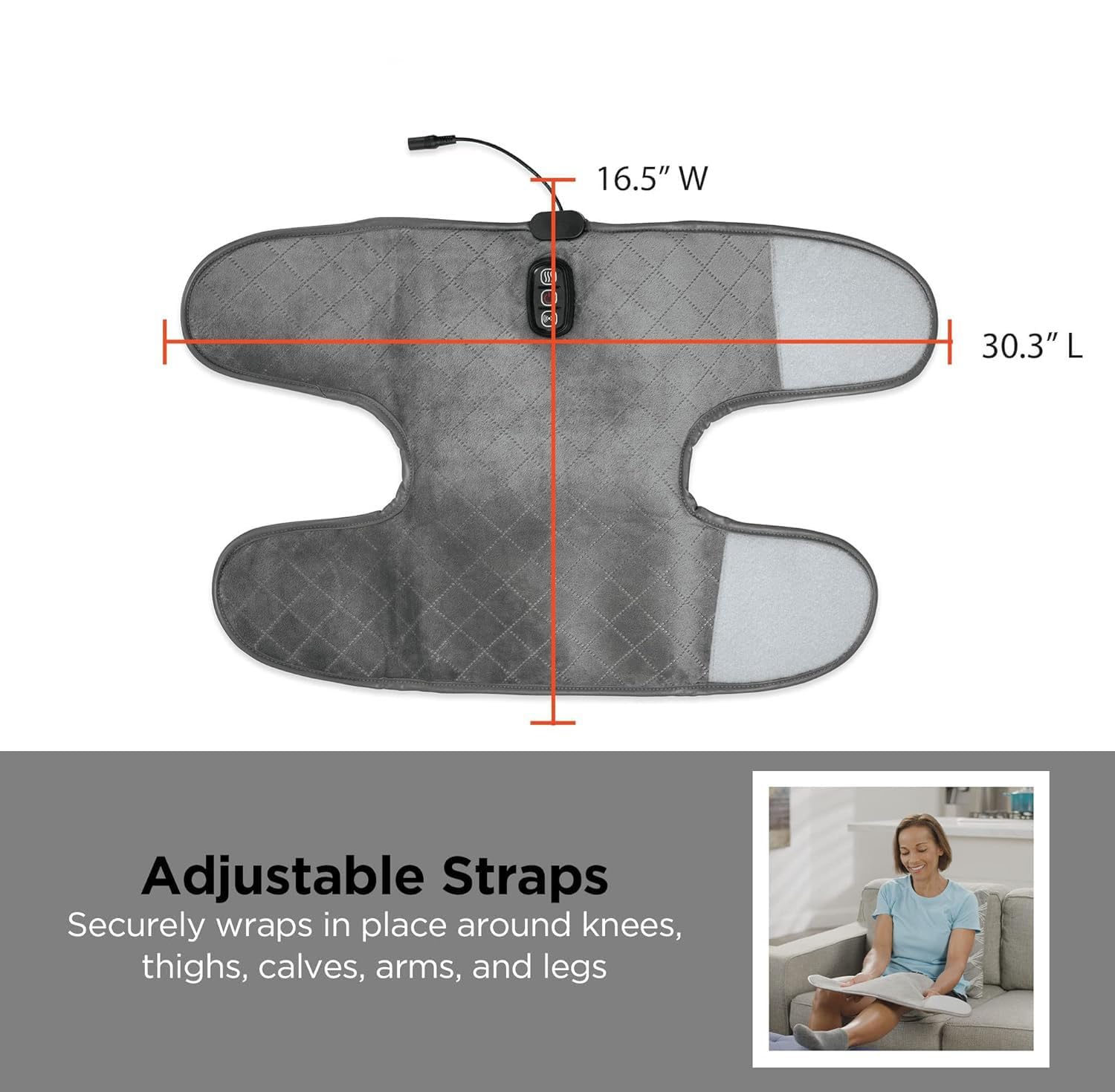 Mokshith Cordless Knee Massager with Heat and Vibration, Heating Pad for Knee Elbow Shoulder,2 Heat & 5 Message Settings for 10 Relaxing, Heated Knee Brace Wrap