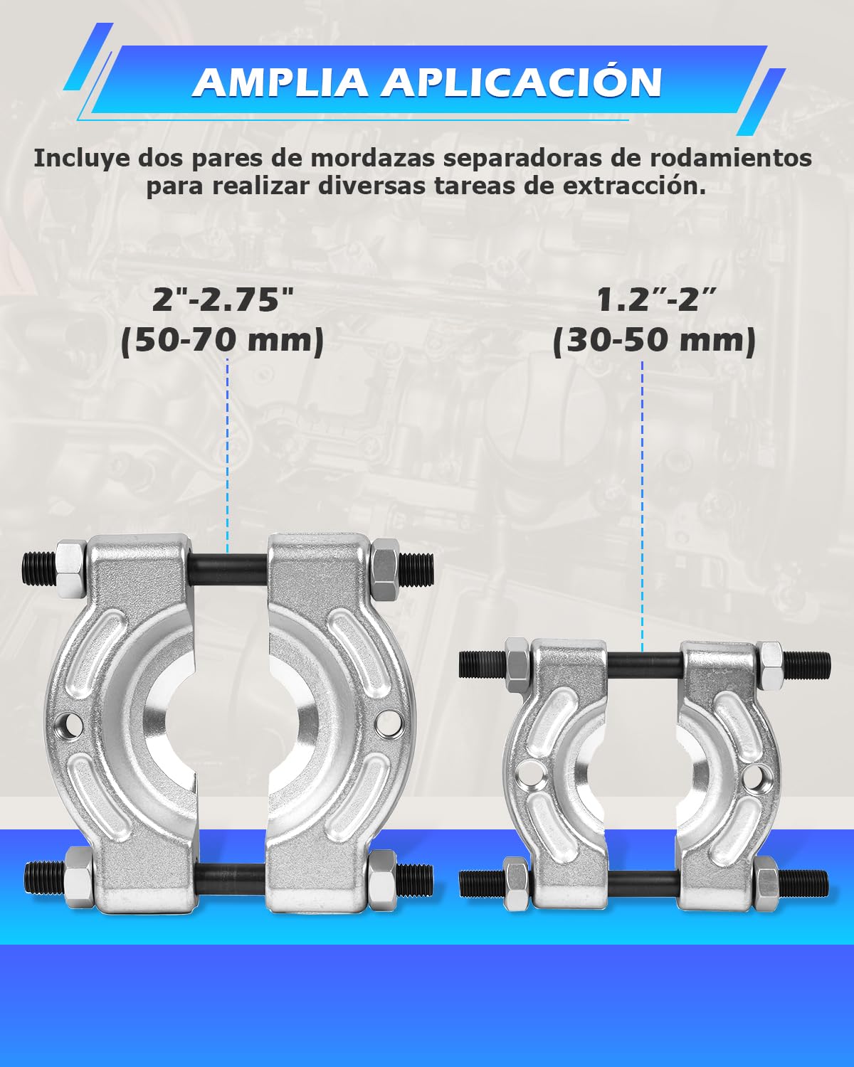 DAYUAN Juego de 14 piezas de extractores de rodamientos, extractor de coronas, cuchillas divisorias, juego de extractores de rodamientos incl. maletín