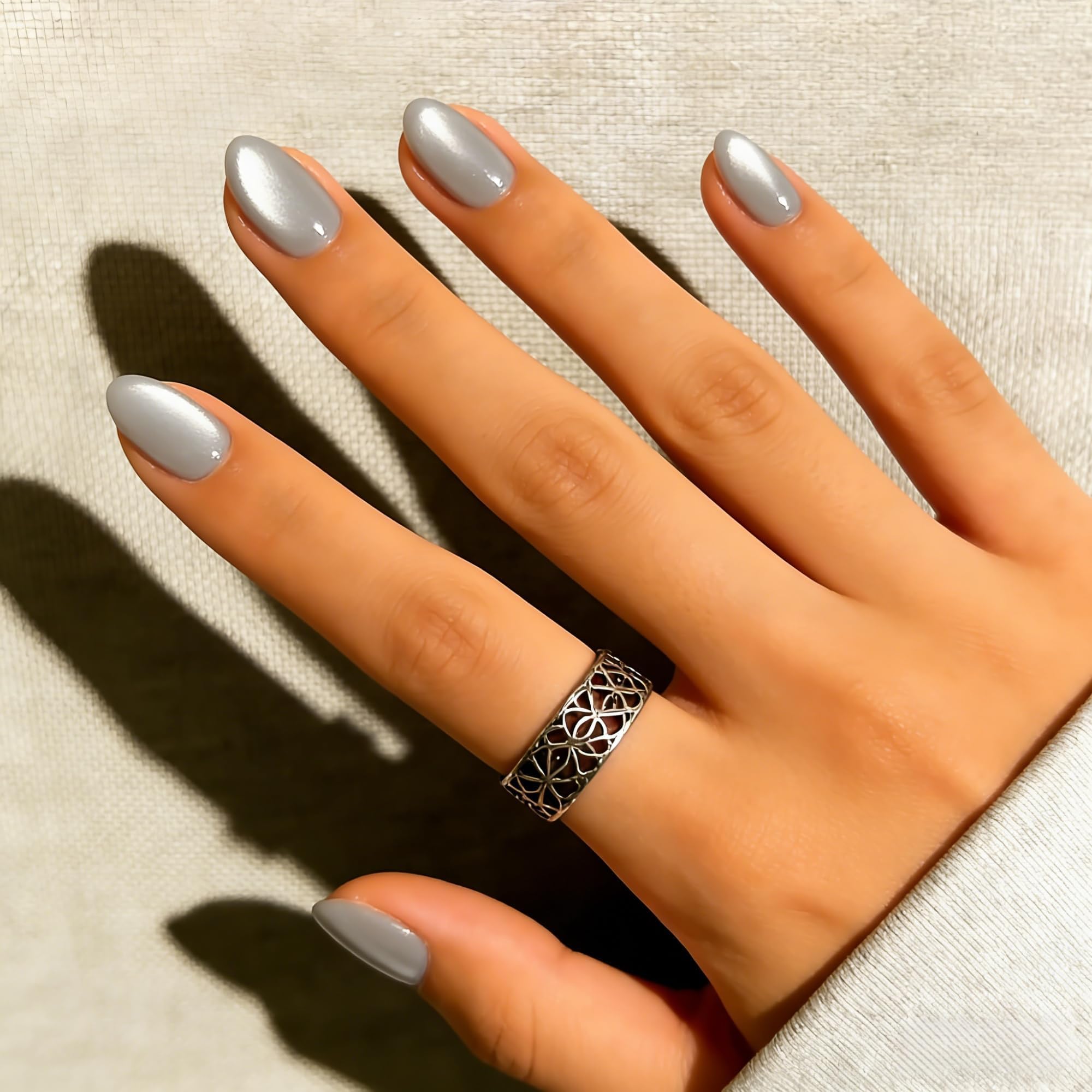 KQueenest Cat Eye Press On Nails Short