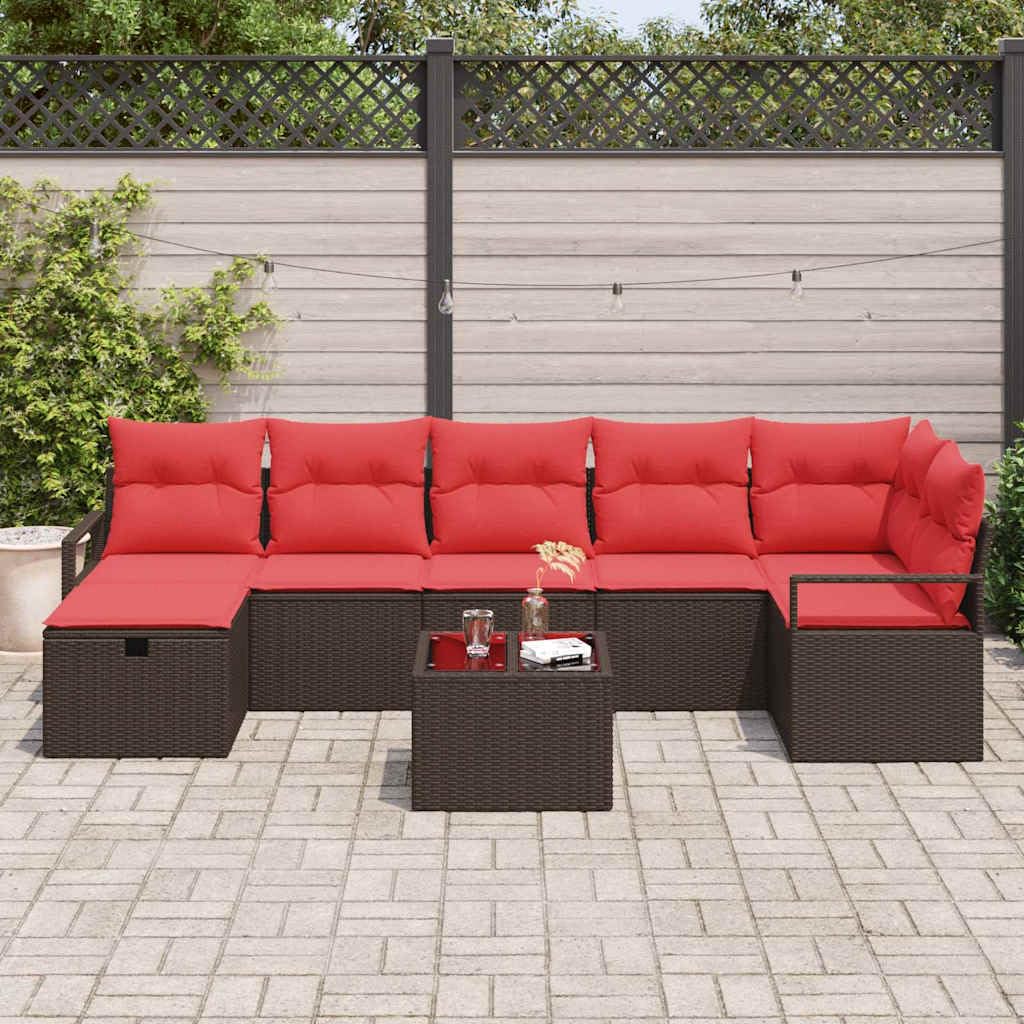 Ensemble de canapés de Jardin polyrotin 5 pcs avec Coussins, Cadre Acier, Salon modulable Angle 55 x 55 cm, pour terrasse et détente en extérieur