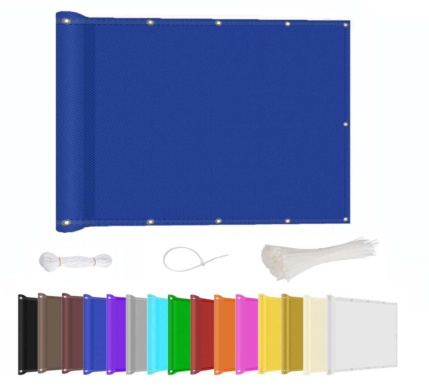 Kebinmaoyi Balcony Privacy Screen PVC UV-Anti Waterproof Multiple Colors for Garden Backyard Deck Patio Fence Porch Sapphire,1x1.4m(3.3ft x4.6ft)