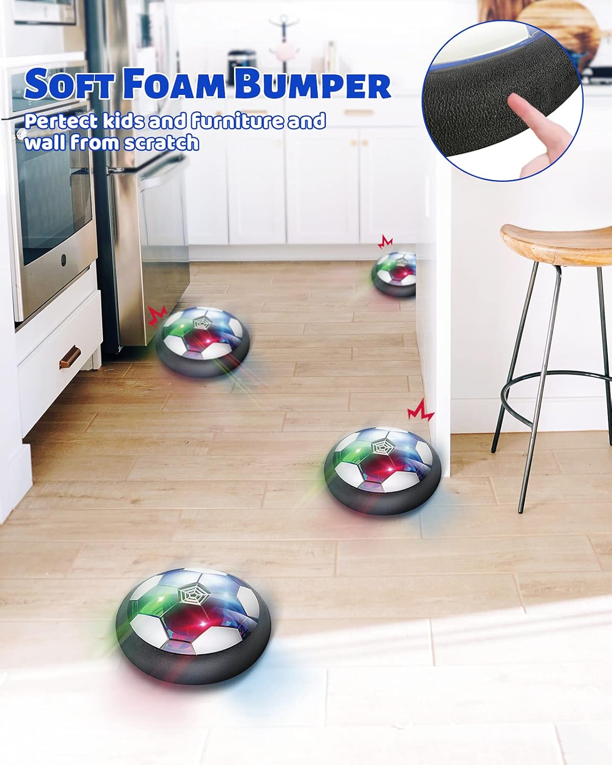 iDock 2-in-1 Hover Hockey Soccer Ball Set, USB Rechargeable and Battery Hockey Floating Air Soccer with Led Lights, Indoor Outdoor Games Sport Toys Kit for Kids Boys Girls Ages 3 4 5 6 7 8-12 : Toys & Games