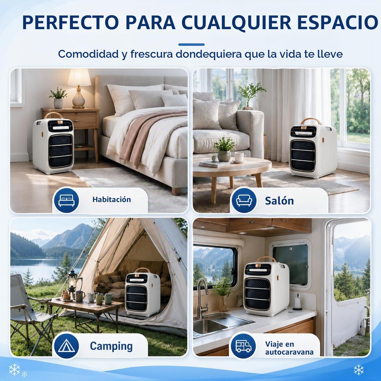 Aire Acondicionado portátil para el hogar y vehículos recreativos, 220 V Cold | Aire acondicionado portátil enfriamiento rápido deshumidificador modo de suspensión temporizador de 12 horas